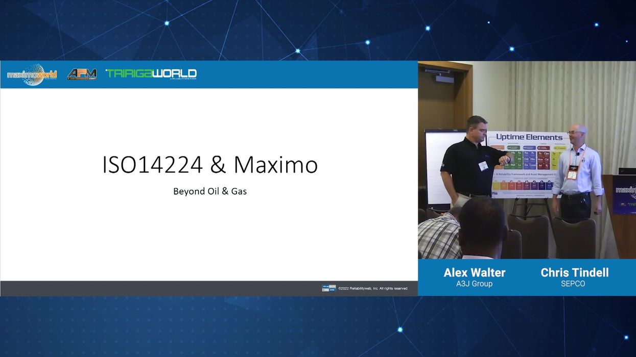 ISO14224 and Maximo - Beyond Oil & Gas