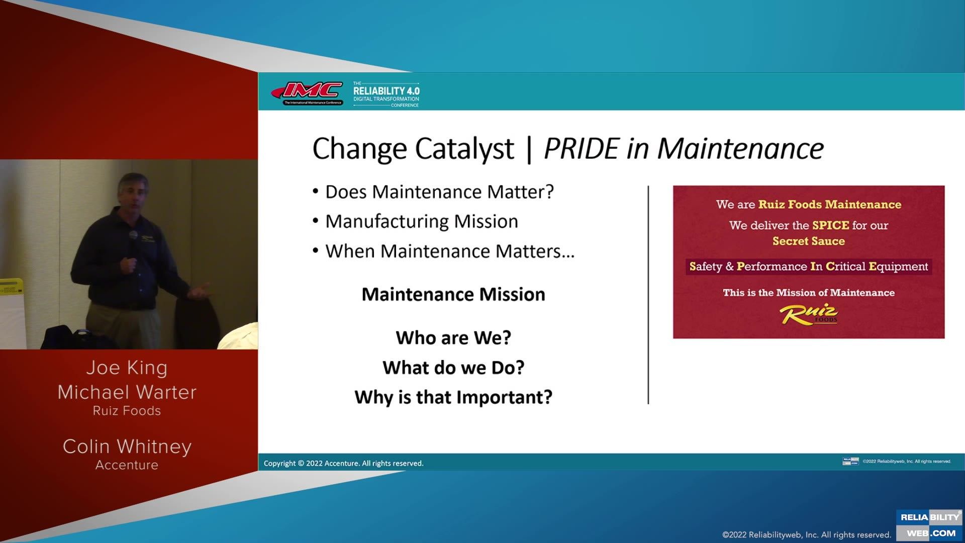 We are Ruiz Foods Maintenance - We Deliver the SPICE – Safety & Performance In Critical Equipment