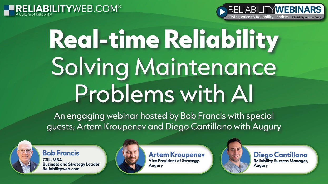 Reliabilityweb Real-time Reliability Solving Maintenance Problem