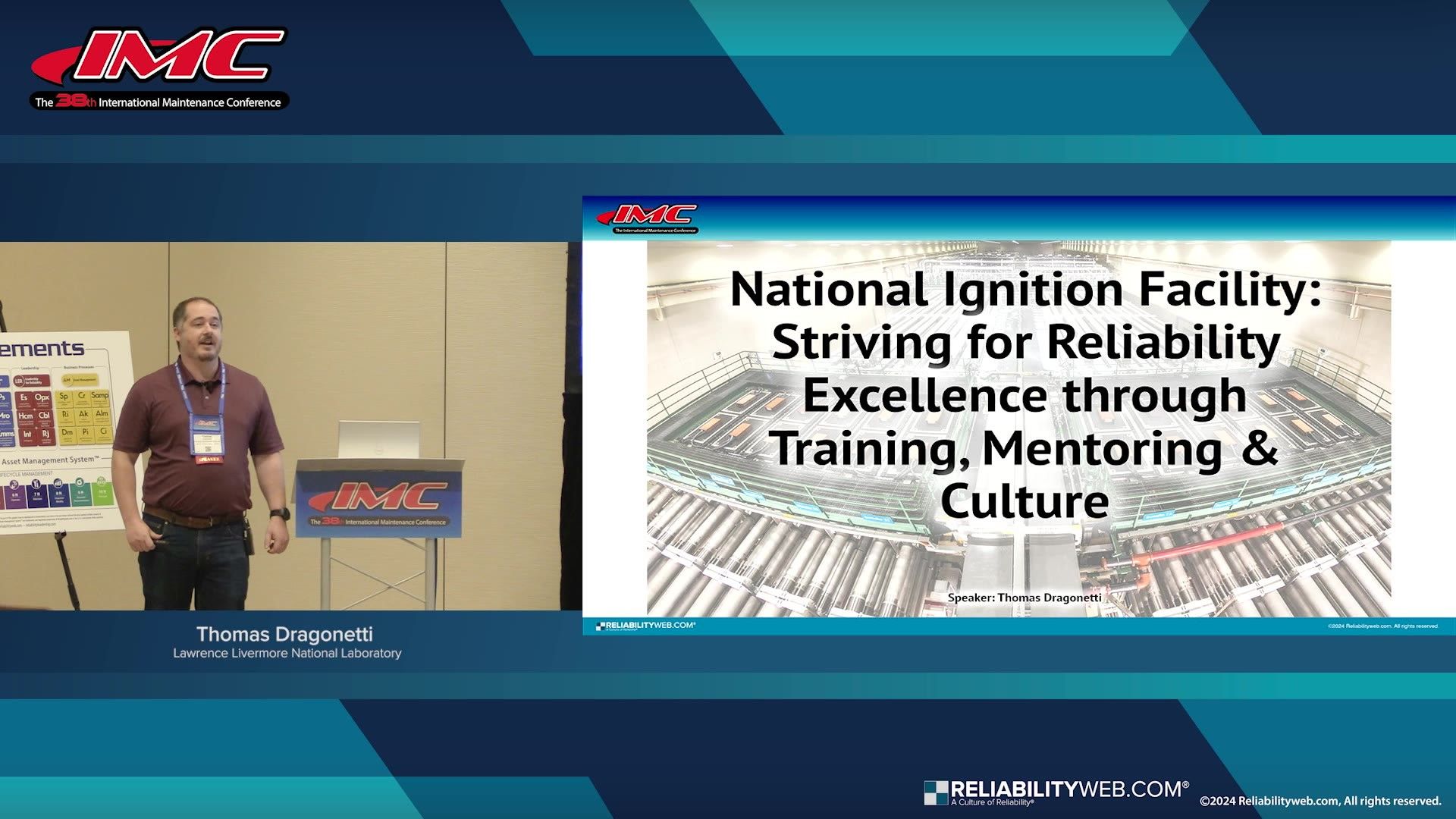 National Ignition Facility - Striving for Reliability Excellence through Training, Mentoring & Culture