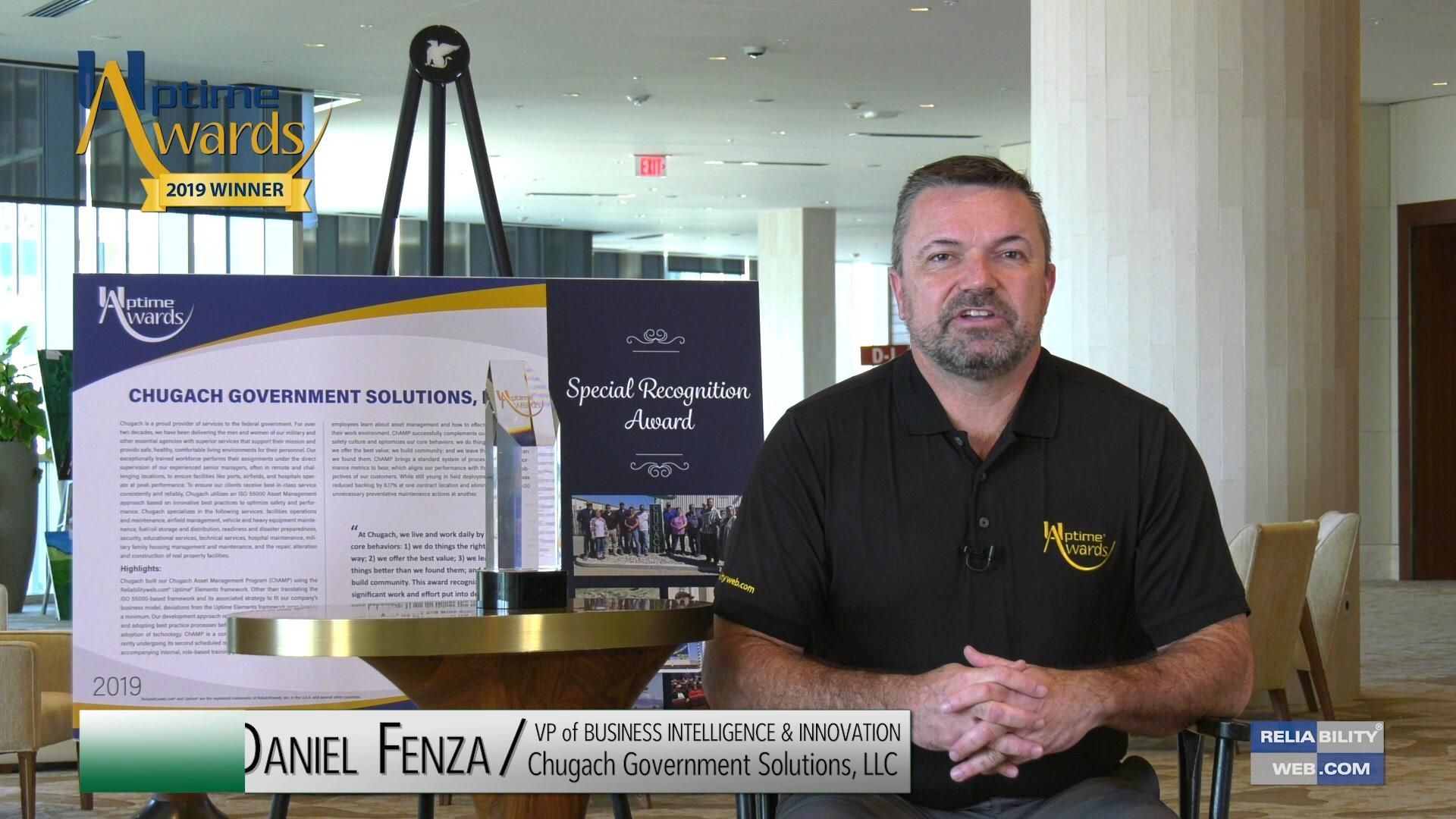 2019 Uptime Award Winner • Special Recognition Award • Chugach Government Solutions, LLC