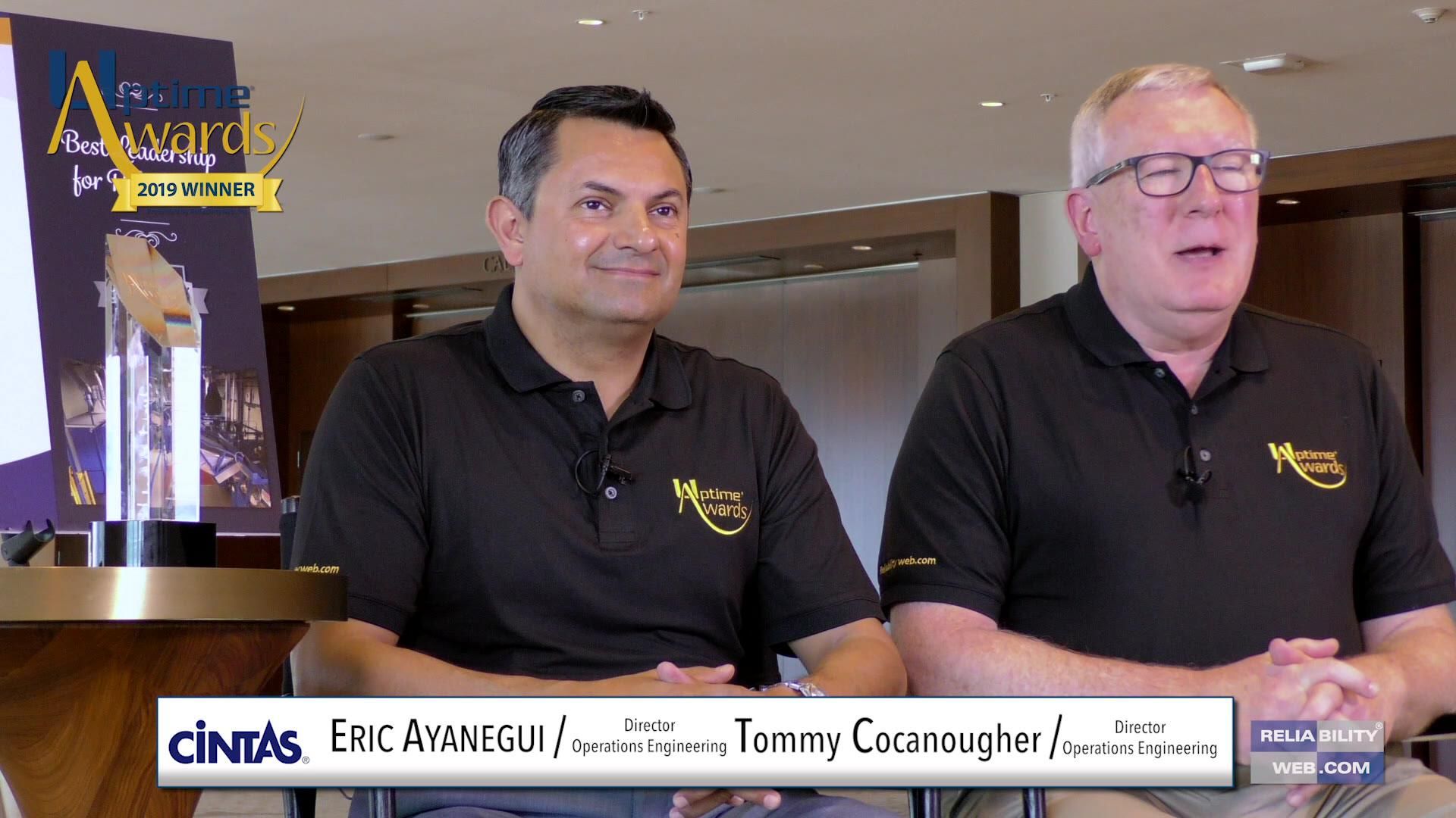 2019 Uptime Award Winner • Best Leadership for Reliability • Cintas Corporation 