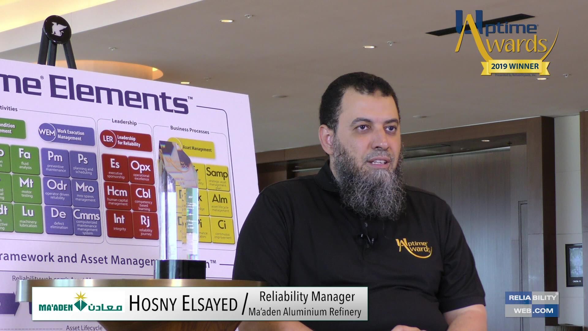 2019 Uptime Award Winner • Special Recognition Award: Best MRO • Ma’aden Aluminum Refinery