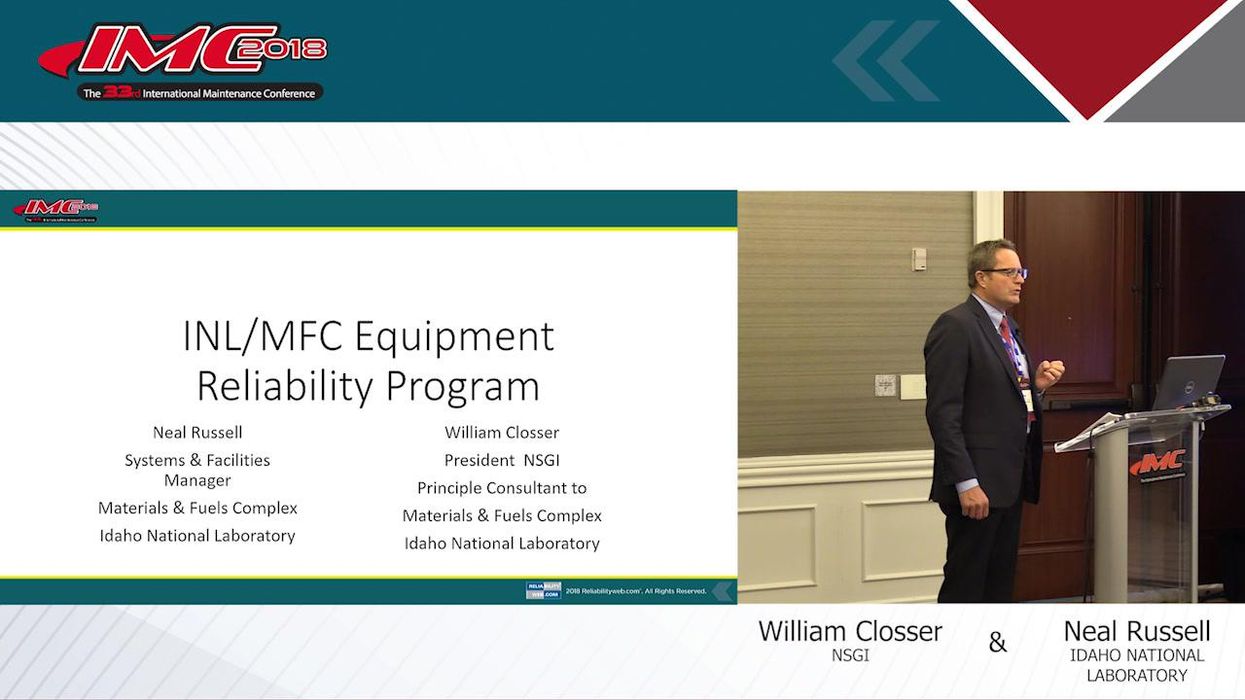 Idaho National Laboratory MFC Equipment Reliability Program