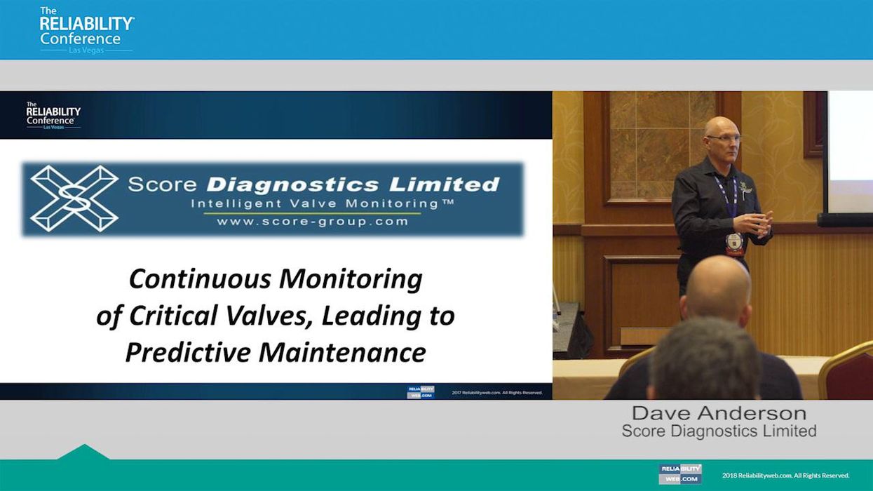 Continuous Monitoring of Critical Valves, Leading to Predictive Maintenance