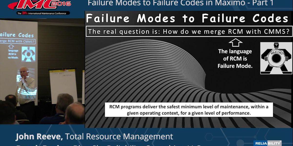 Reliabilityweb Failure Modes to Failure Codes in Maximo- Part 1