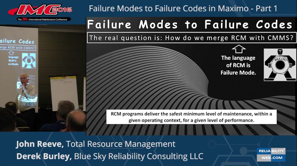 Failure Modes to Failure Codes in Maximo- Part 1
