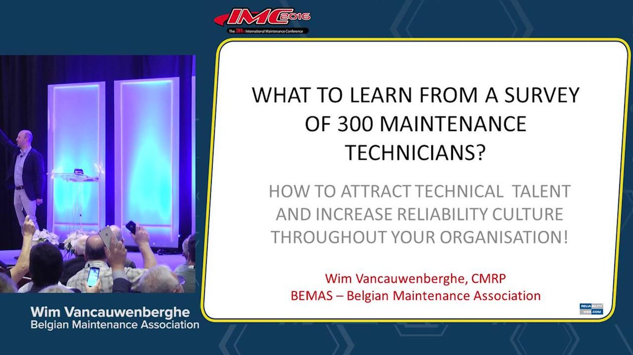 What to Learn from a Survey of 300 Maintenance Technicians?