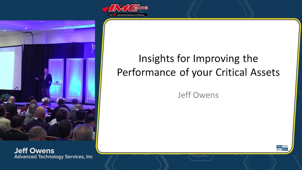Insights for Improving the Performance of Your Critical Assets 