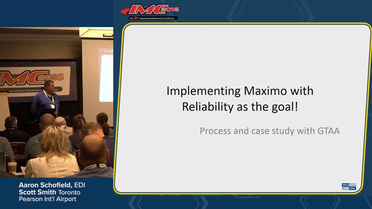 Implementing Maximo with Reliability as the Goal