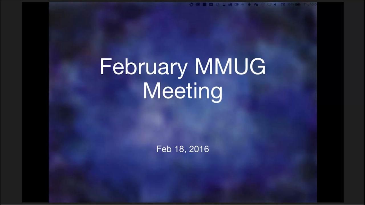 February 2016 Maximo Manufacturing User Group Meeting
