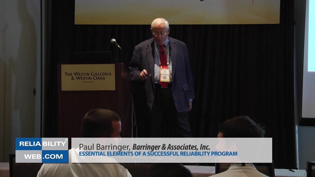 Solutions 2.0 2015 - Essential Elements of a Successful Reliability Program
