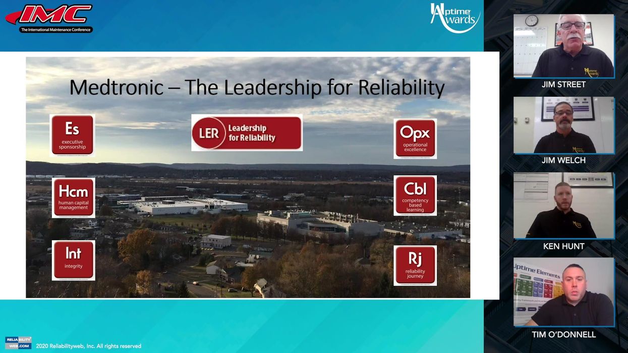 Uptime Award Winner - Best Leadership for Reliability: Medtronic
