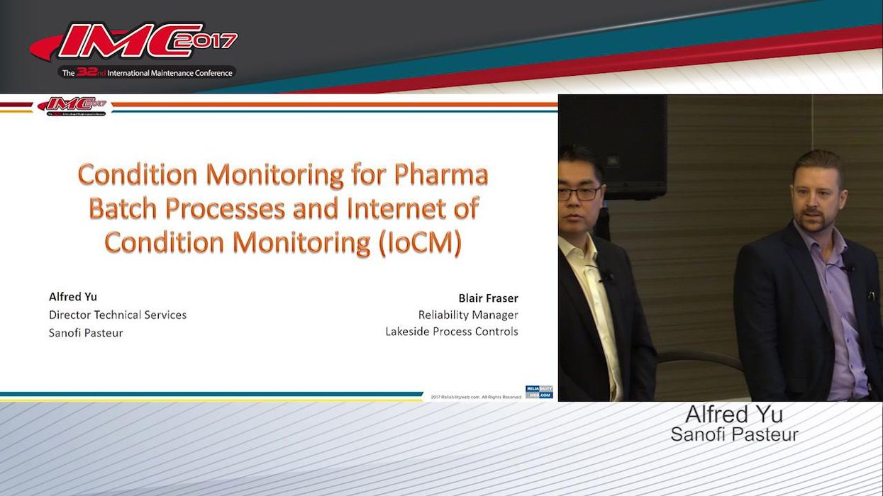 Condition Monitoring for Pharma Batch Processes and Internet of Condition Monitoring (IoCM)