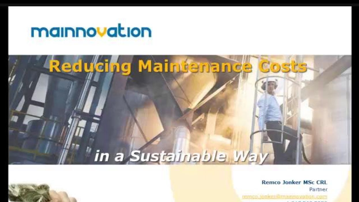 Reducing Maintenance Costs in a Sustainable Way