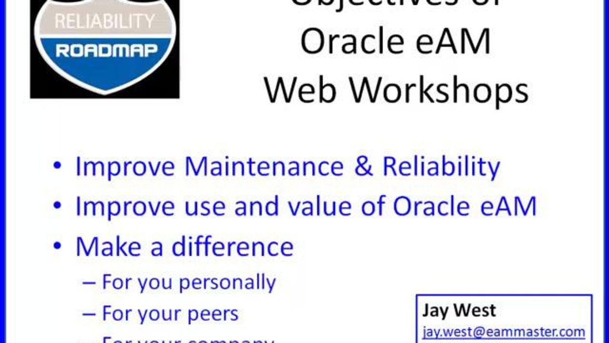 Maintenance Work Scheduling in Oracle eAM - Capabilities