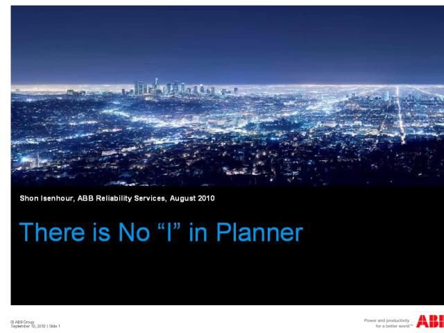 There’s no ‘I’ in planner: building a team approach to planning & scheduling