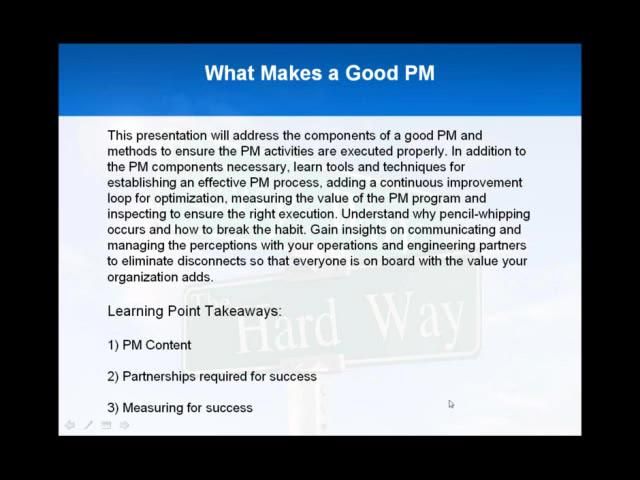 What Makes a Good PM