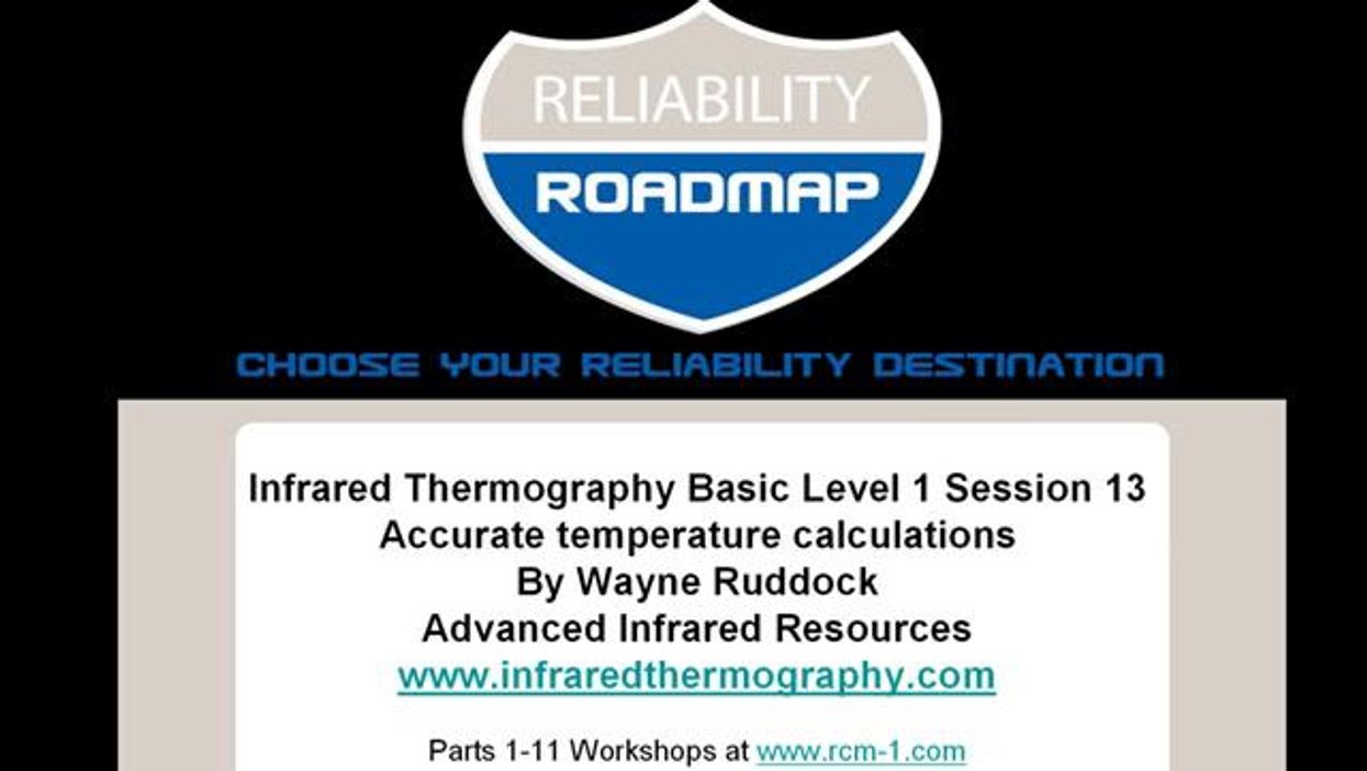 Infrared Thermography Basic Level 1 Session 13