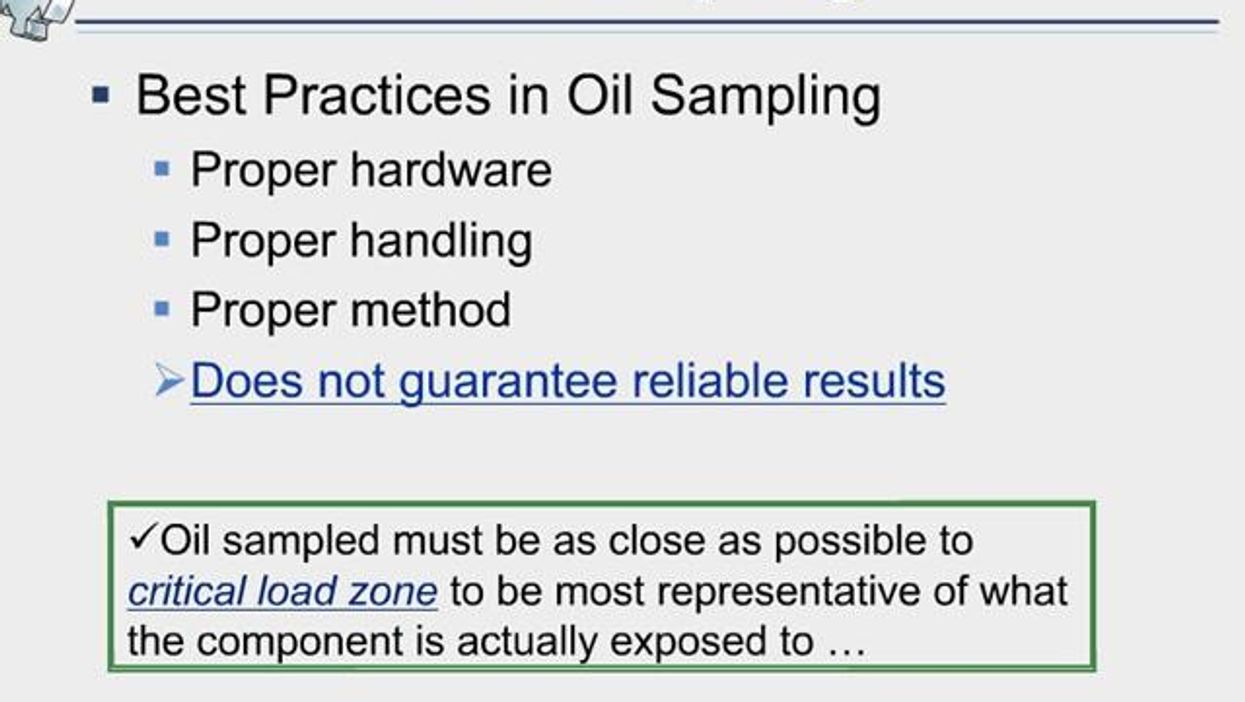 Best Practices in Oil Sampling