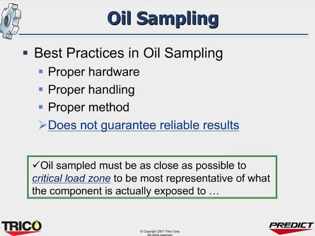Best Practices in Oil Sampling
