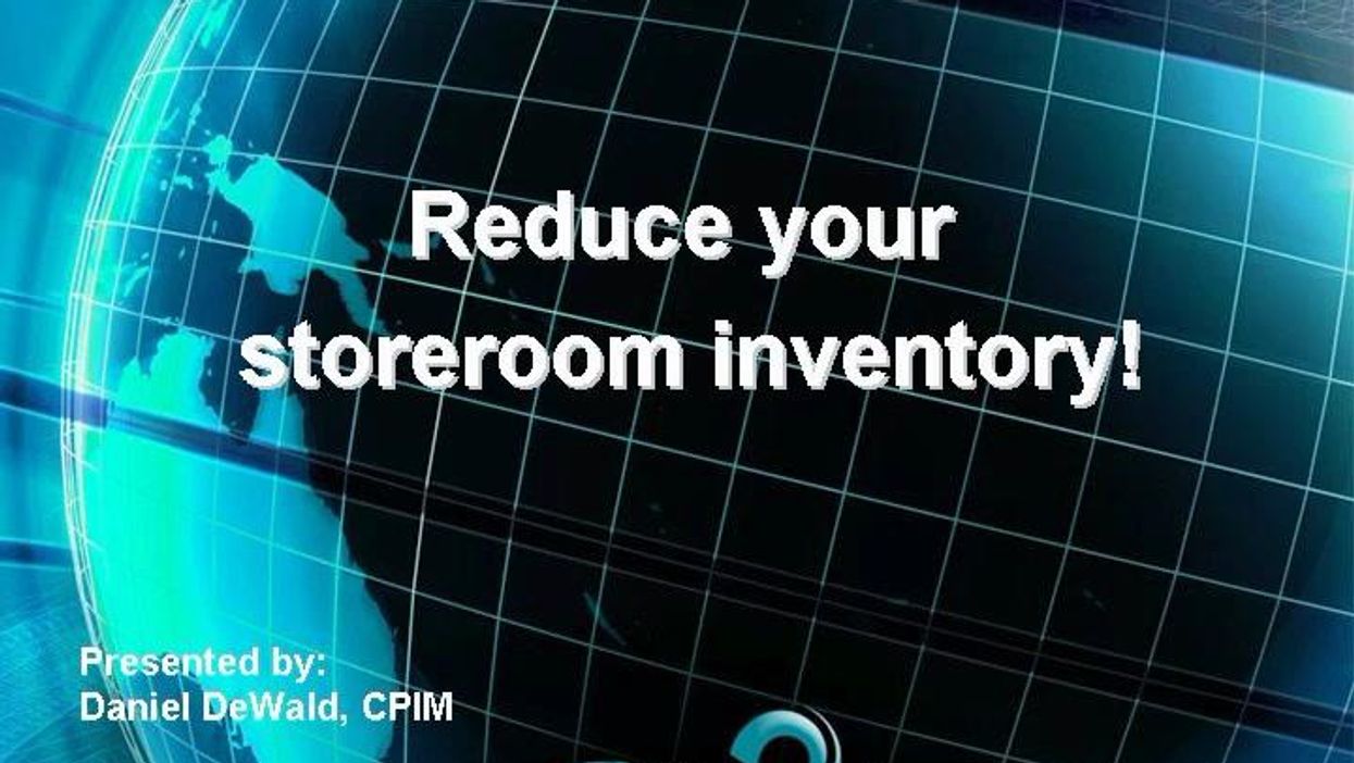 Methods to reduce storeroom inventory