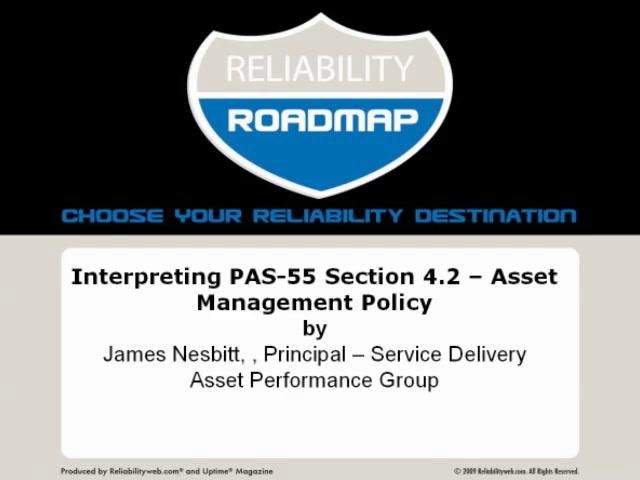 Interpreting PAS-55 Section 4.2 – Asset Management Policy