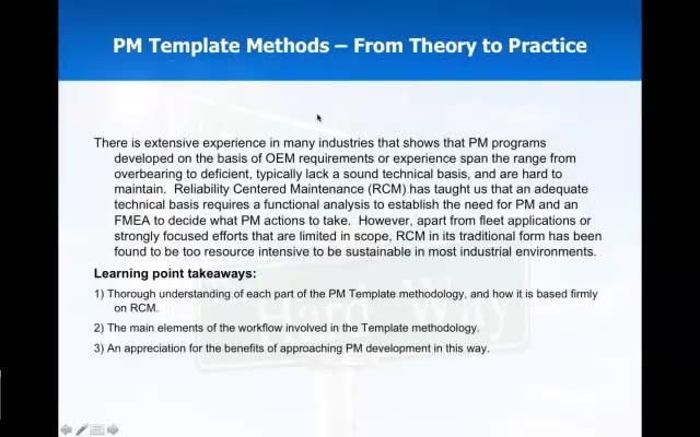 PM Template Methods – From Theory to Practice