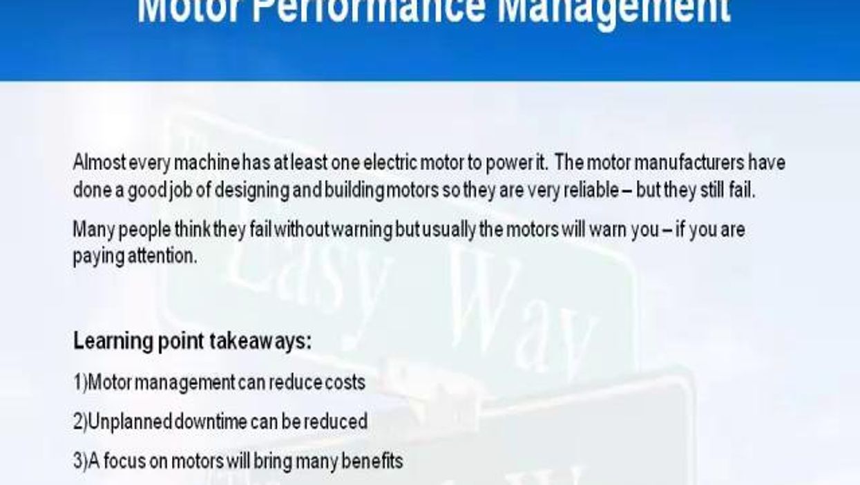 Motor Performance Management