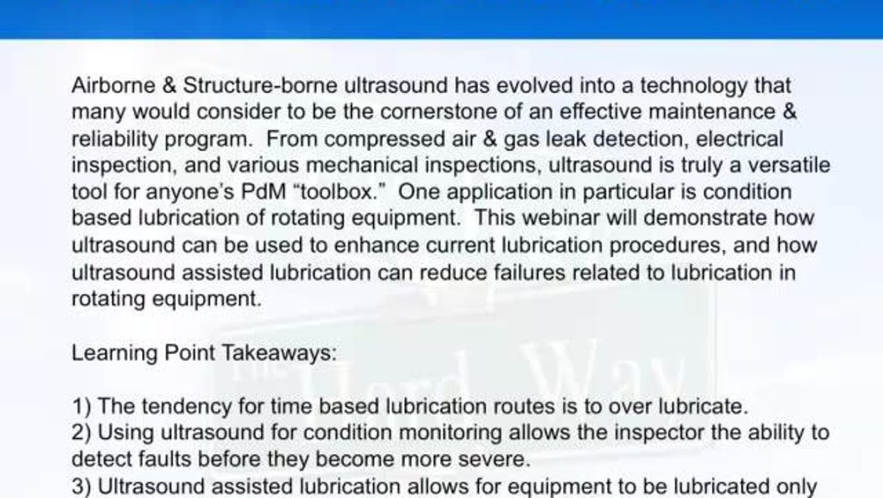 Ultrasound Assisted Lubrication Best Practices