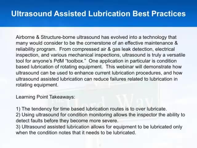 Ultrasound Assisted Lubrication Best Practices