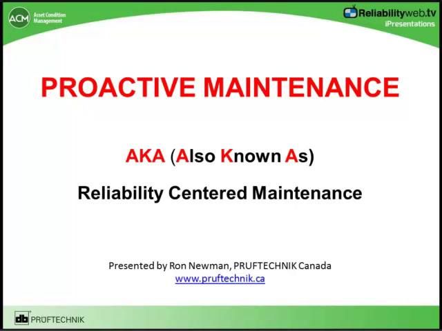 Proactive Maintenance – Journey to Reliability