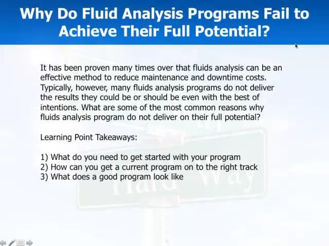 Why Do Fluid Analysis Programs Fail to Achieve Their Full Potential?