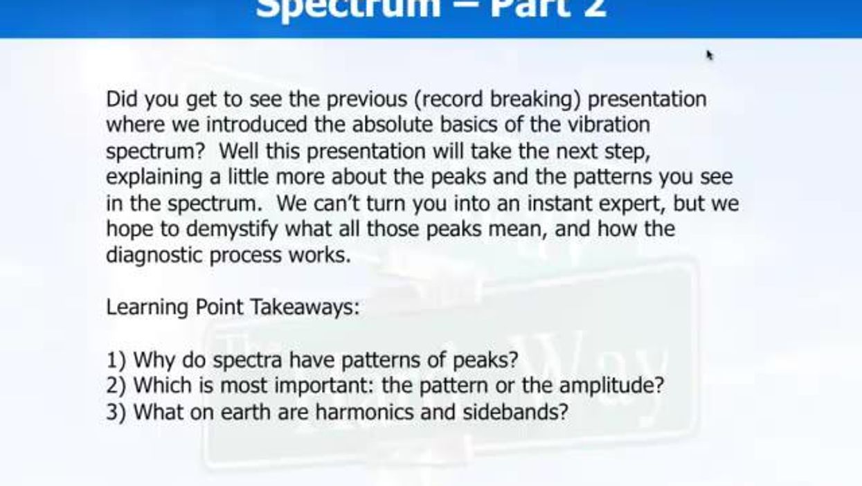 The Absolute Basics of the Vibration Spectrum - Part 2