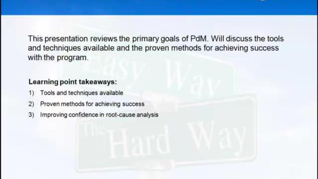 Best Practices for an Effective PdM Program