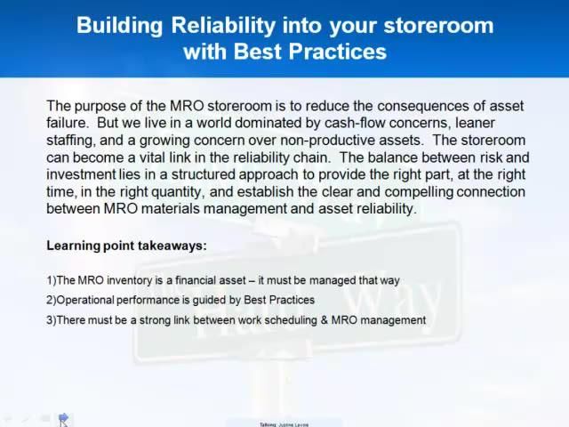 Building Reliability into Your Storeroom with Best Practices