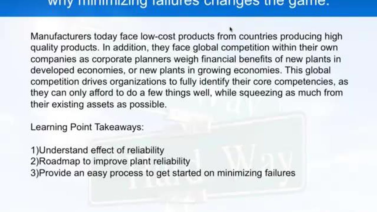 For the plant with productivity problems, why minimizing failures changes the game
