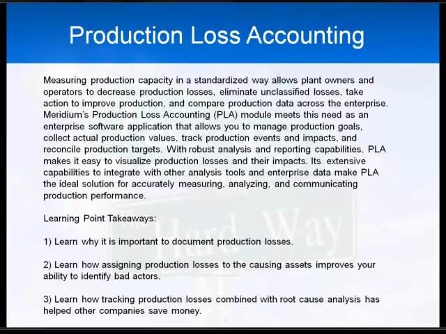 Production Loss Accounting