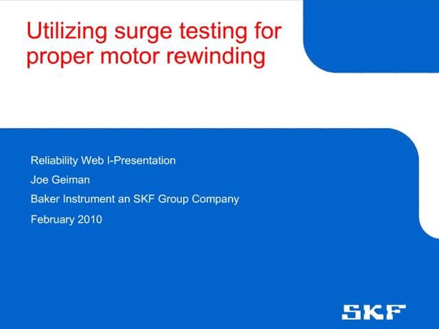 Utilizing Surge Testing for Proper Motor Rewinding