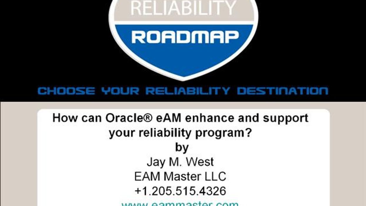 How can Oracle eAM enhance and support your reliability program?