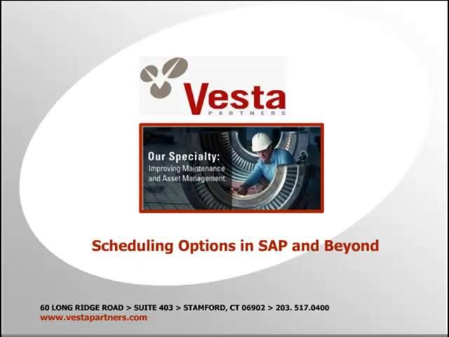 Scheduling Options for SAP Plant Maintenance and Beyond