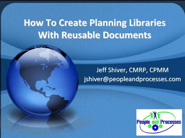 How to create Planning Libraries with Reusable Documents