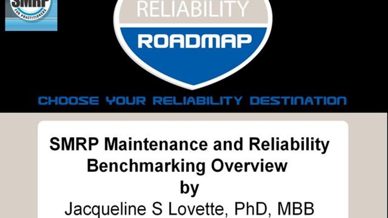 SMRP Maintenance and Reliability Benchmarking Overview