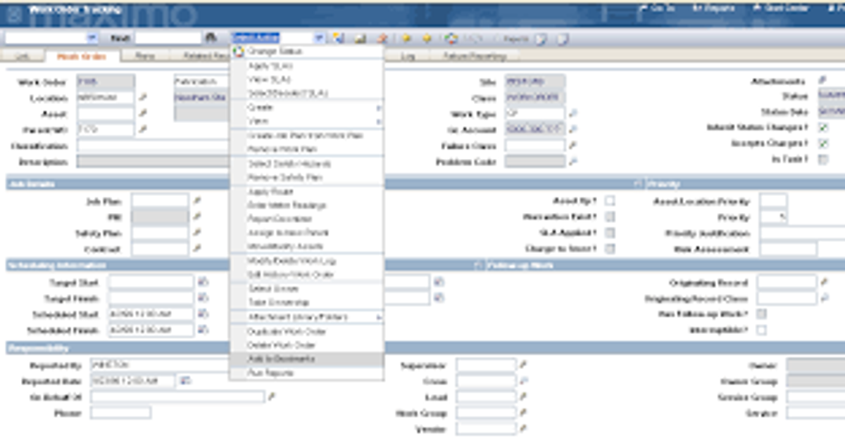 Maintenance Work Order