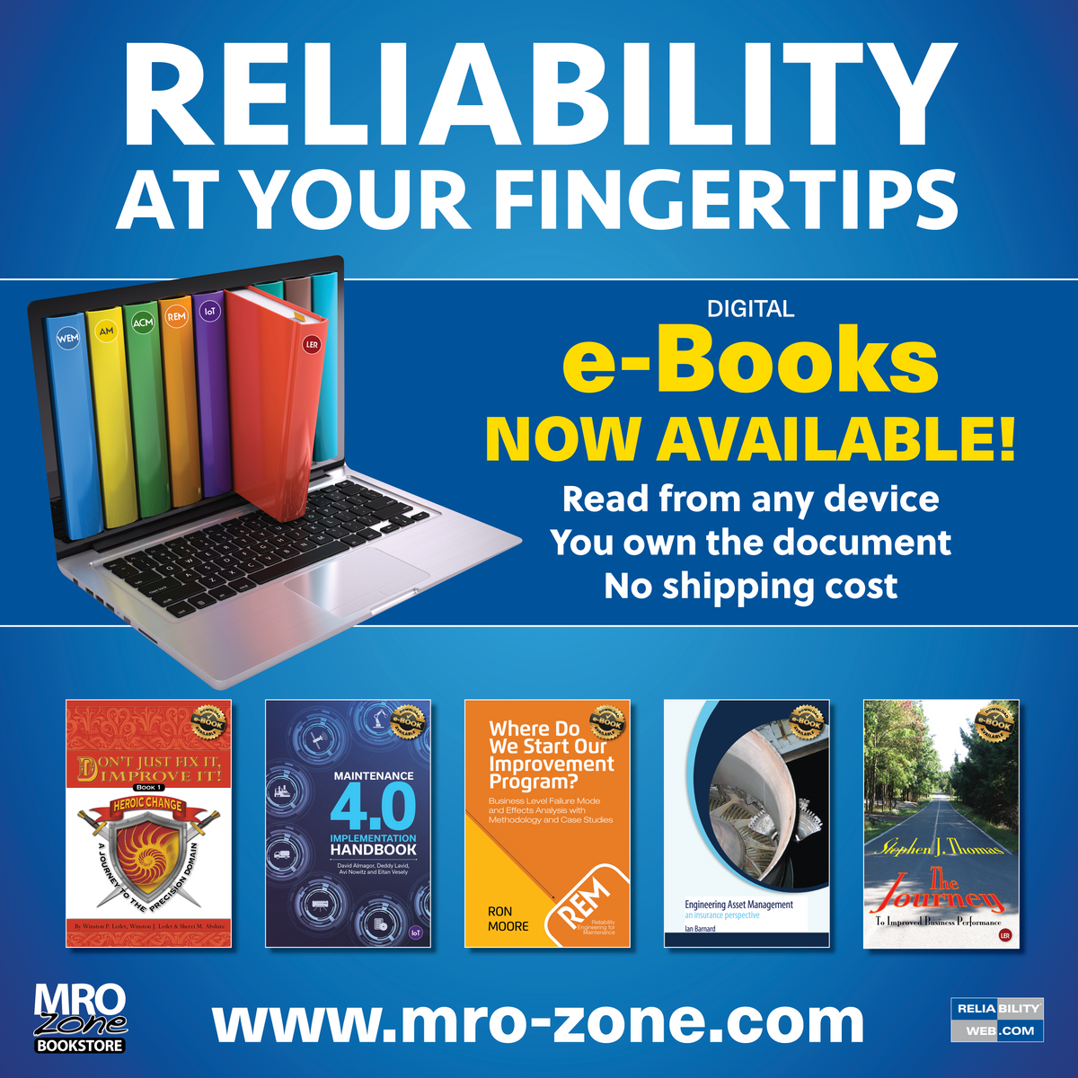 Reliabilityweb.com Launches The MRO-Zone E-Bookstore: an E-Bookstore for Reliability and Asset Management Professionals