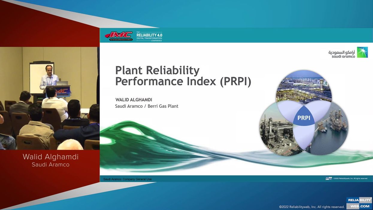 Uptime Award - Plant Reliability Performance Index